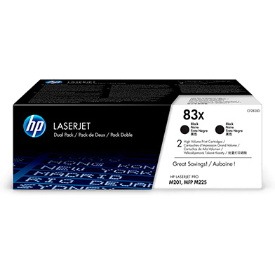 HP CNHPCF283XD 83X Black High Yield Toner Cartridge Dual Pack (2 x 2,200 Pages)